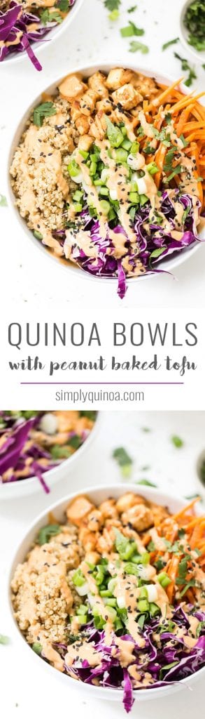 Asian Quinoa Bowls With Peanut Baked Tofu Simply Quinoa