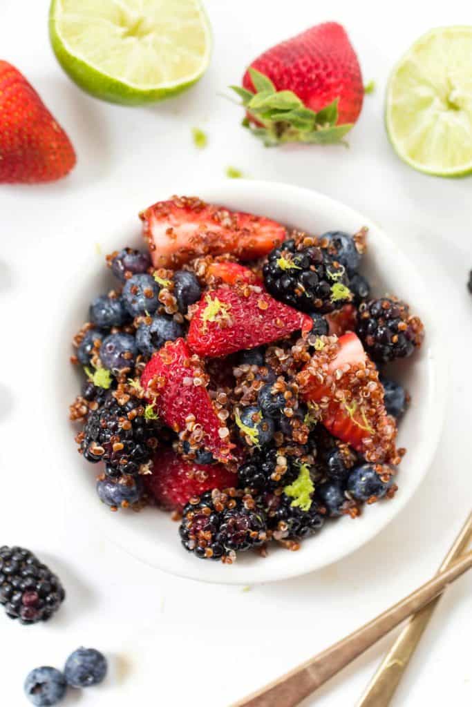 Maple Lime Triple Berry Quinoa Salad Simply Quinoa