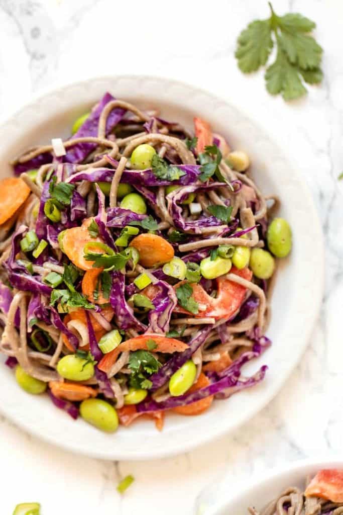 Healthy Soba Noodle Salad With Almond Butter Dressing Simply Quinoa