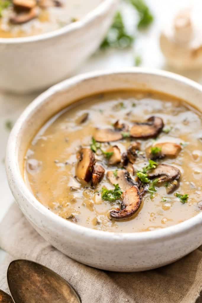 Creamy Coconut & Mushroom Quinoa Soup - Simply Quinoa