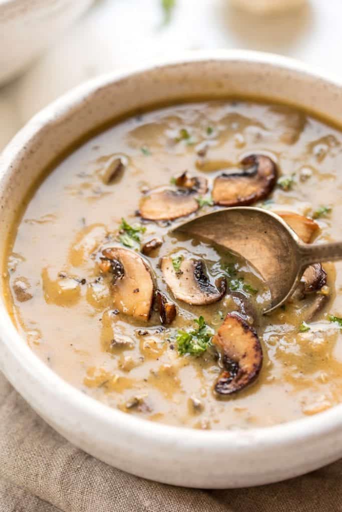 Creamy Coconut & Mushroom Quinoa Soup - Simply Quinoa