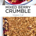 Pinterest title image for Mixed Berry Crumble.