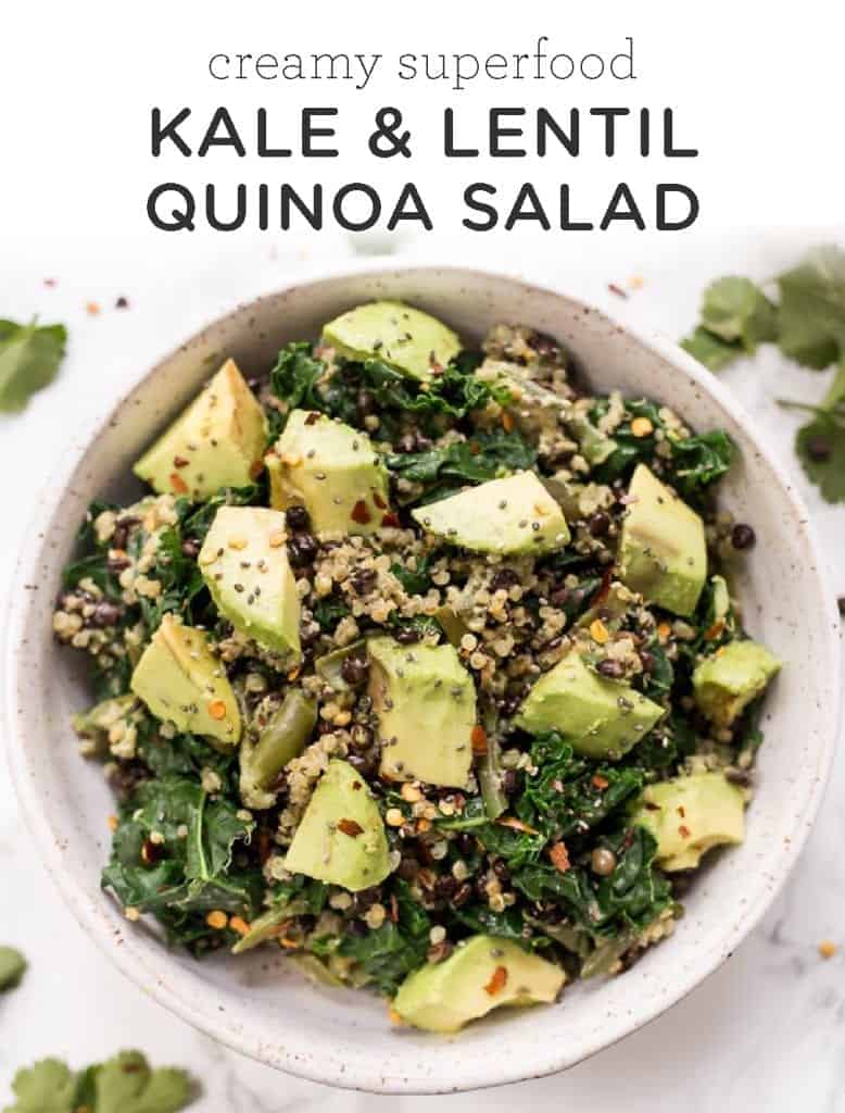 Creamy Superfood Kale & Lentil Quinoa Salad - Simply Quinoa