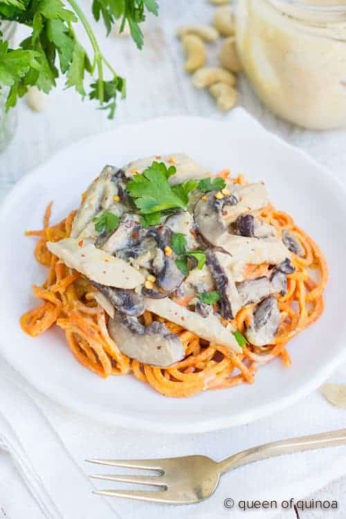 Sweet Potato Noodles with Vegan Alfredo Sauce Simply Quinoa