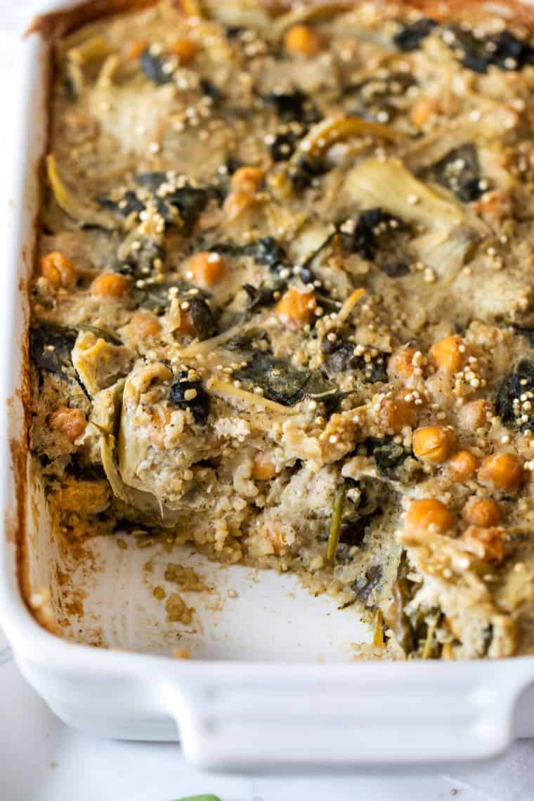 Spinach Artichoke Quinoa Casserole Vegan And Gf Simply Quinoa 0478