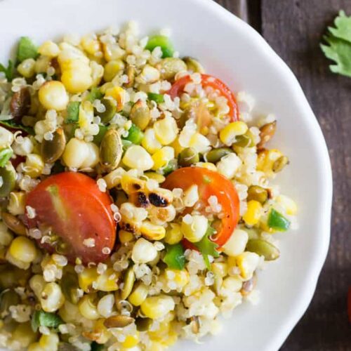 Easy & Healthy Summer Grilled Corn Quinoa Salad