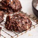 No-bake chocolate cookie on wire rack