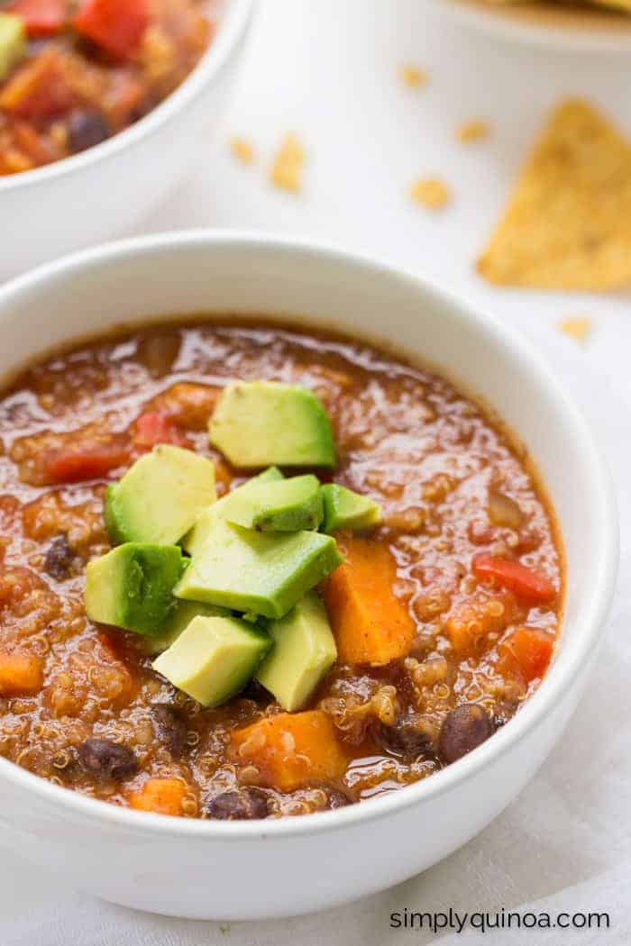 Sweet Potato + Black Bean Quinoa Chili Recipe