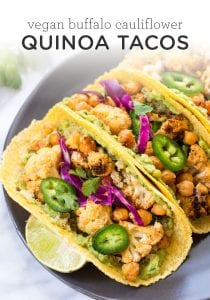 Vegan Buffalo Cauliflower + Quinoa Tacos - Simply Quinoa