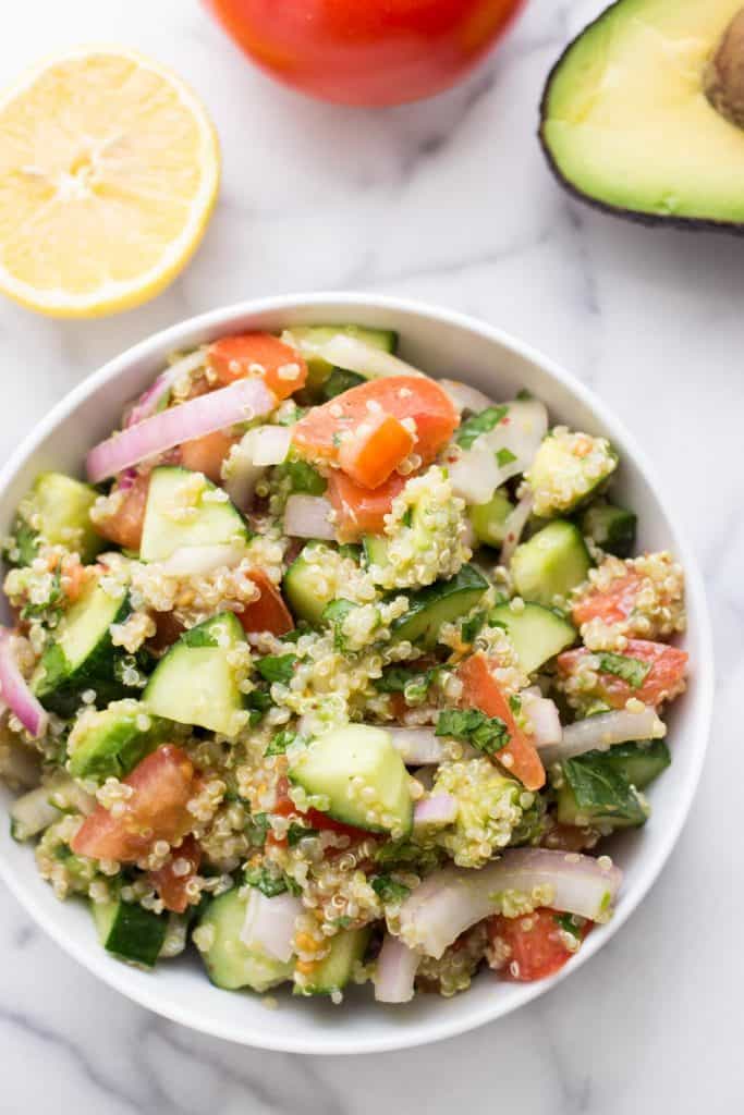 Cucumber, Tomato + Avocado Quinoa Salad - Simply Quinoa