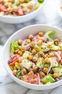 Vegan Chopped Salad with Spiced Chickpeas - Simply Quinoa