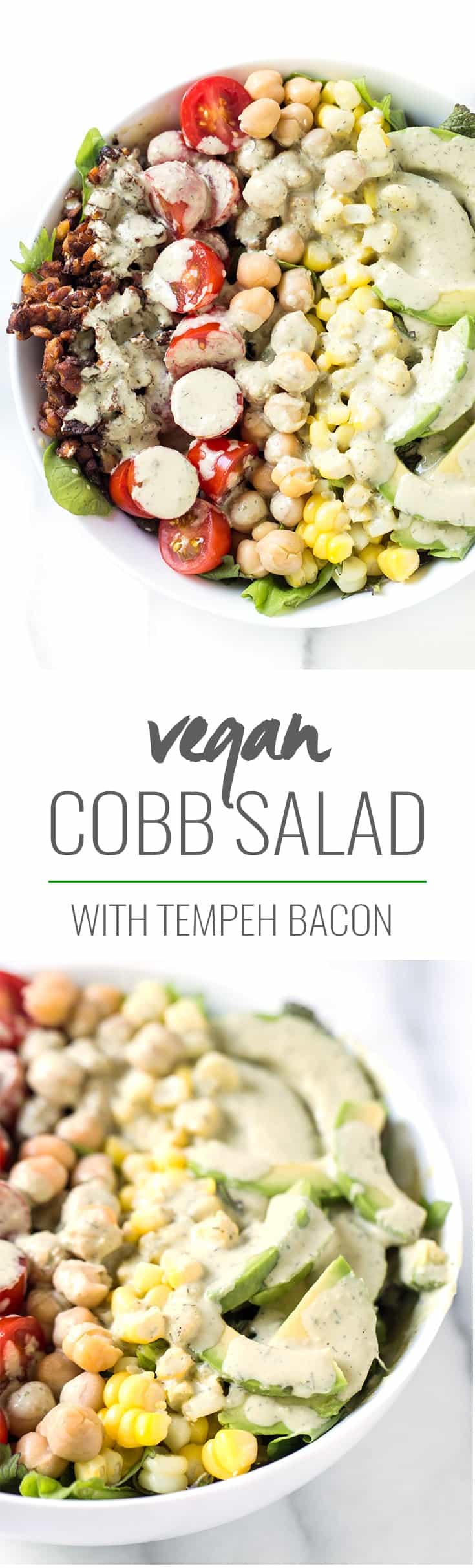 Vegan Cobb Salad with Tempeh Bacon & Tahini Dressing - Simply Quinoa