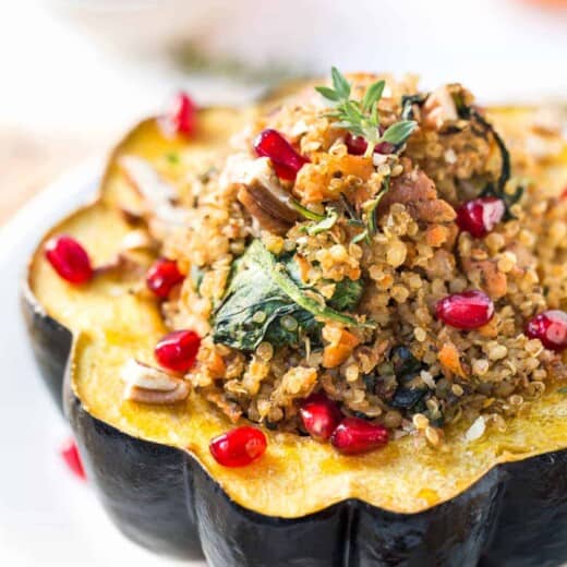 Mushroom & Quinoa Stuffed Acorn Squash | Simply Quinoa