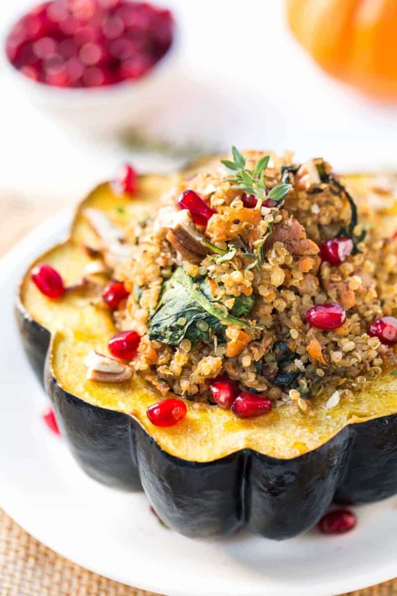 Mushroom & Quinoa Stuffed Acorn Squash | Simply Quinoa