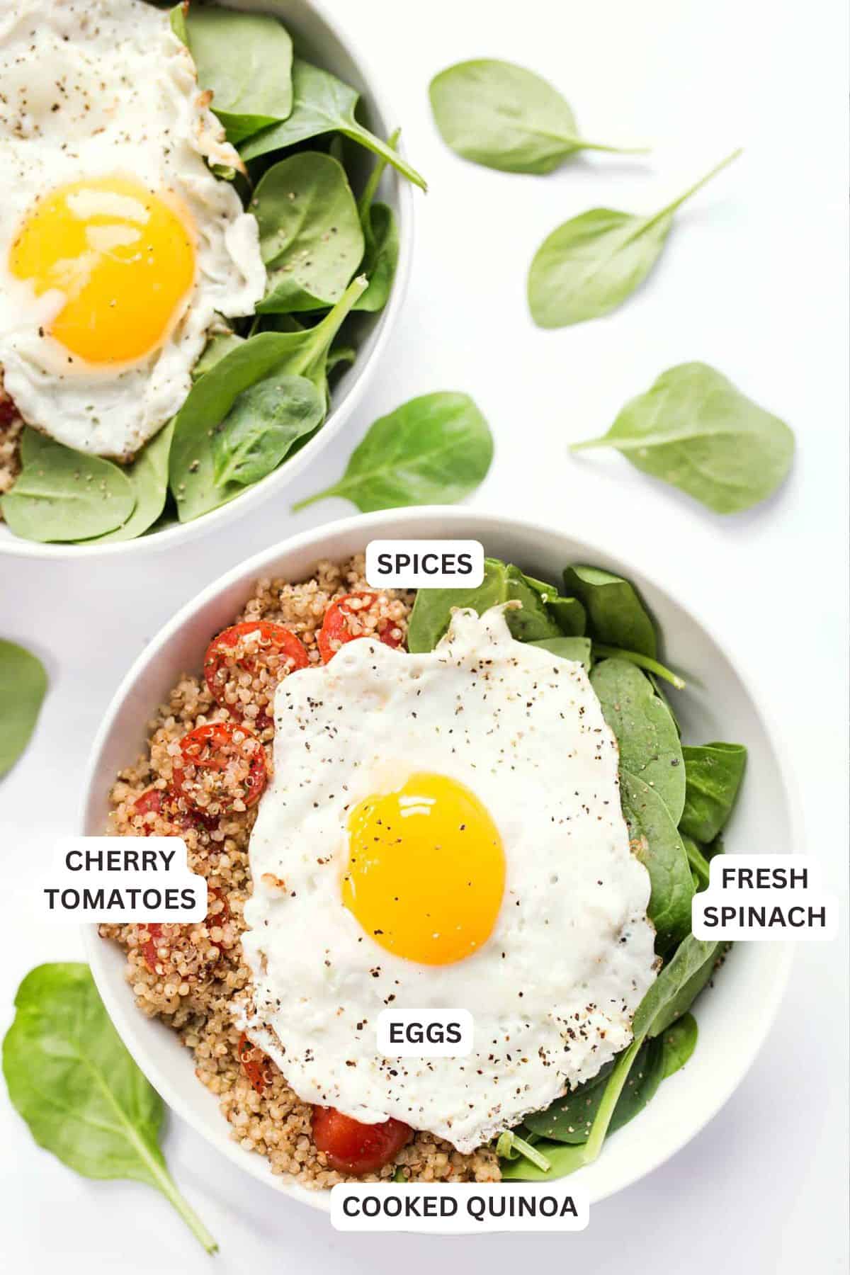 Ingredients for Savory Breakfast Quinoa.