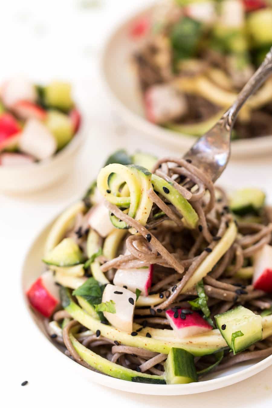 Almond-Sesame Soba Noodles with Zucchini - Simply Quinoa