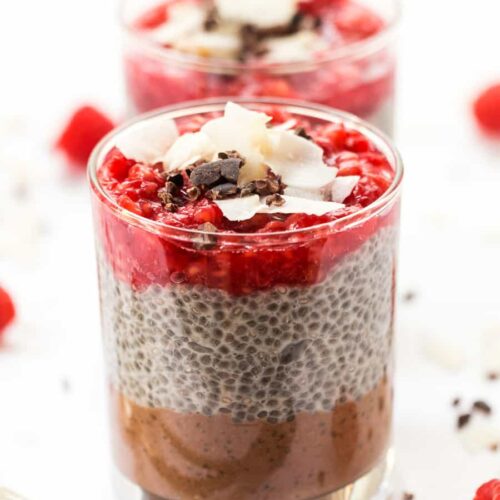 Chocolate Raspberry Chia Parfaits - Simply Quinoa