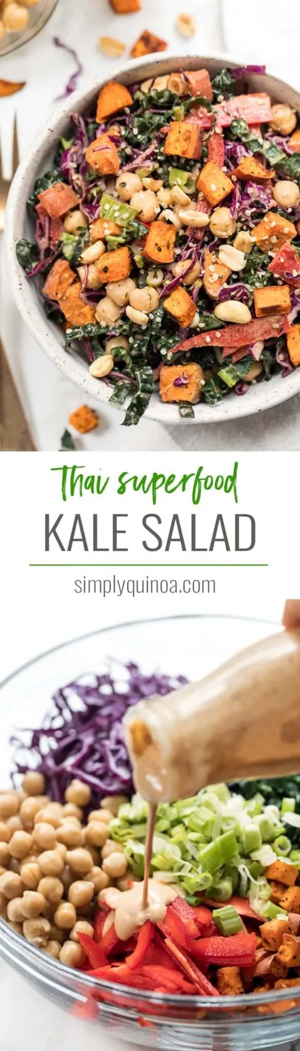 Thai Superfood Kale Salad with Sweet Potatoes - Simply Quinoa