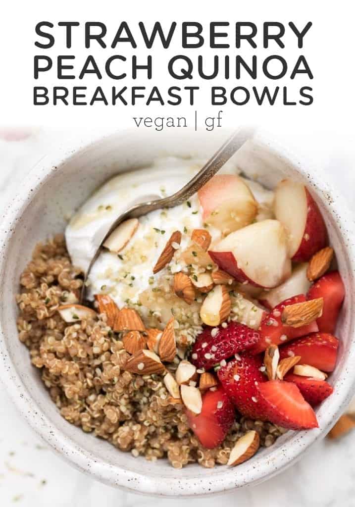 Strawberry Peach Quinoa Breakfast Bowl