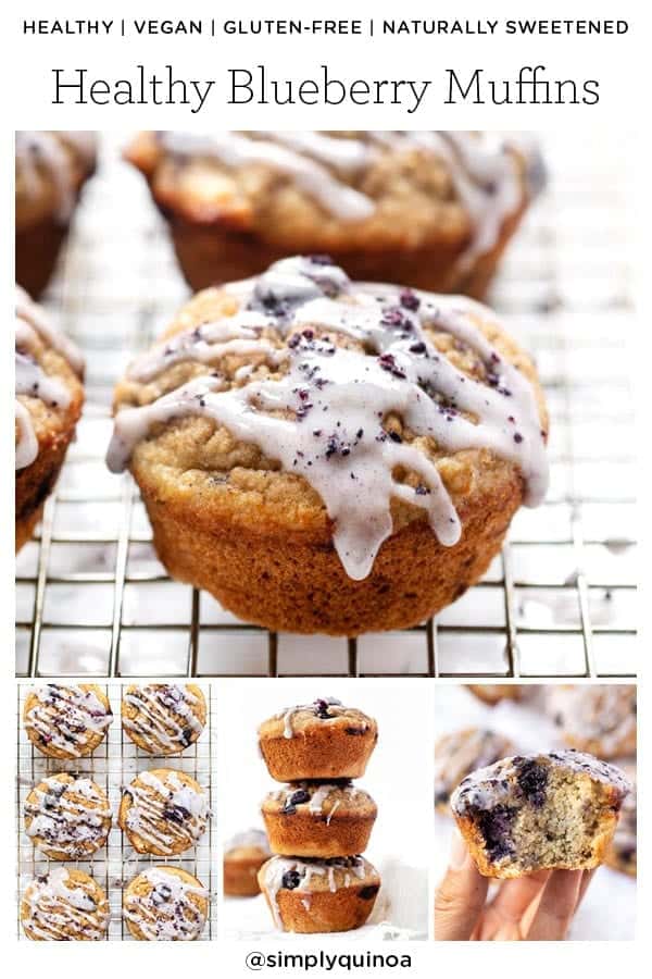 Healthy Blueberry Muffins with Blueberry Icing - Simply Quinoa