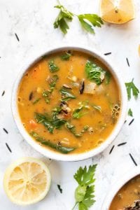 Lemon & Garlic Wild Rice Soup | Vegan Soup Recipe - Simply Quinoa