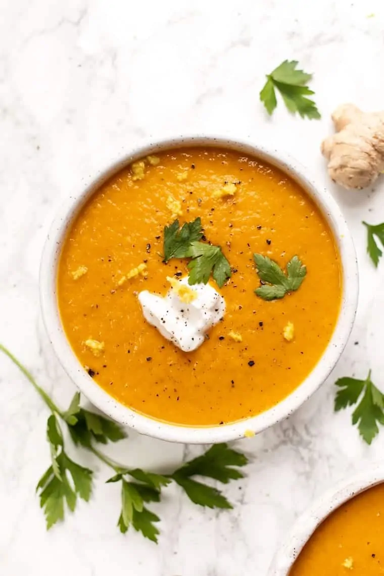 Roasted Carrot Soup With Crispy Shallots Recipe
