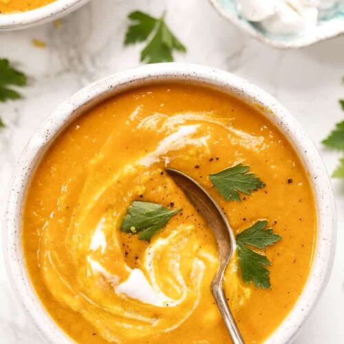 Carrot, ginger and turmeric soup