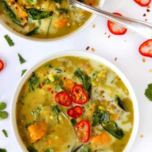 Green Coconut Curry Lentil Soup | Vegan & GF - Simply Quinoa