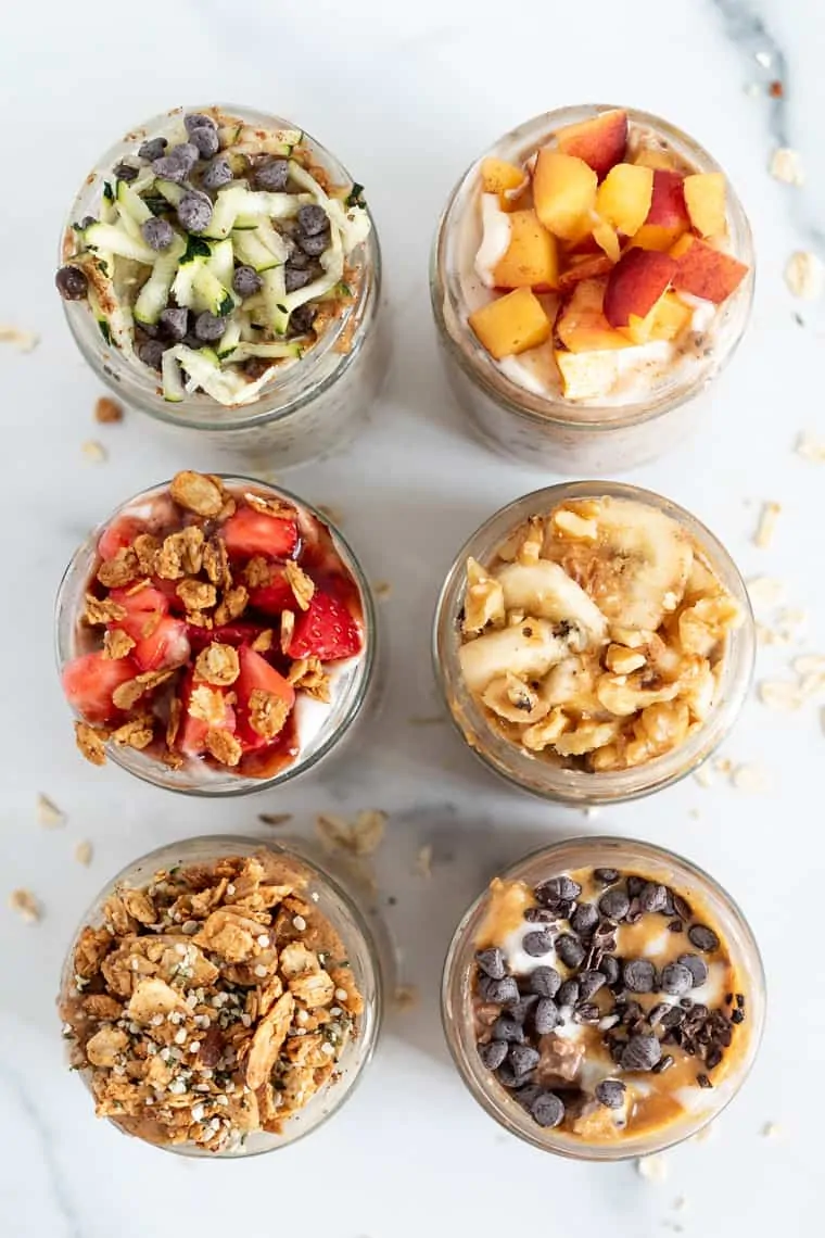OVERNIGHT OATS  easy, healthy breakfast & 6 flavor ideas! 