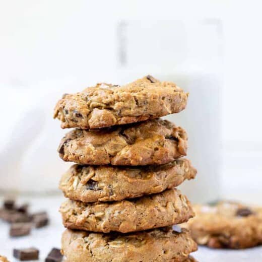 The BEST Vegan Oatmeal Chocolate Chip Cookies {GF}