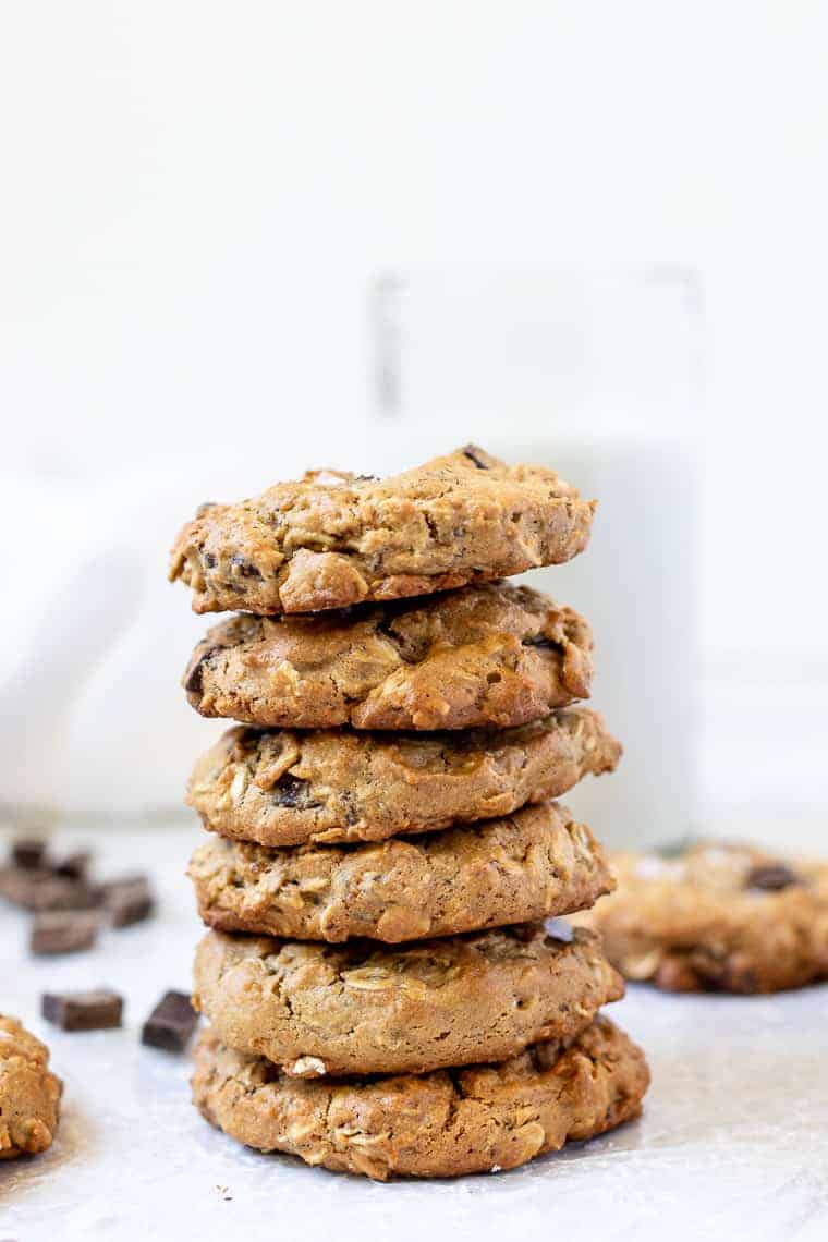 The BEST Vegan Oatmeal Chocolate Chip Cookies {GF}