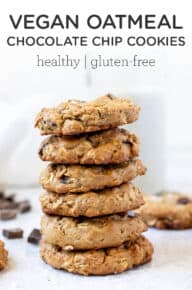 The Best Vegan Oatmeal Chocolate Chip Cookies {gf}