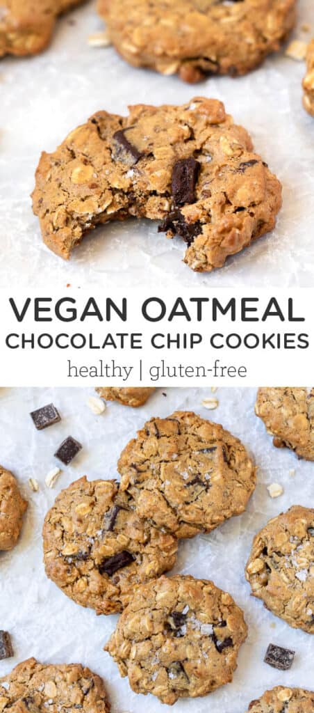 The BEST Vegan Oatmeal Chocolate Chip Cookies {GF}