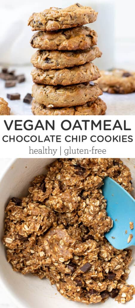 The BEST Vegan Oatmeal Chocolate Chip Cookies {GF}