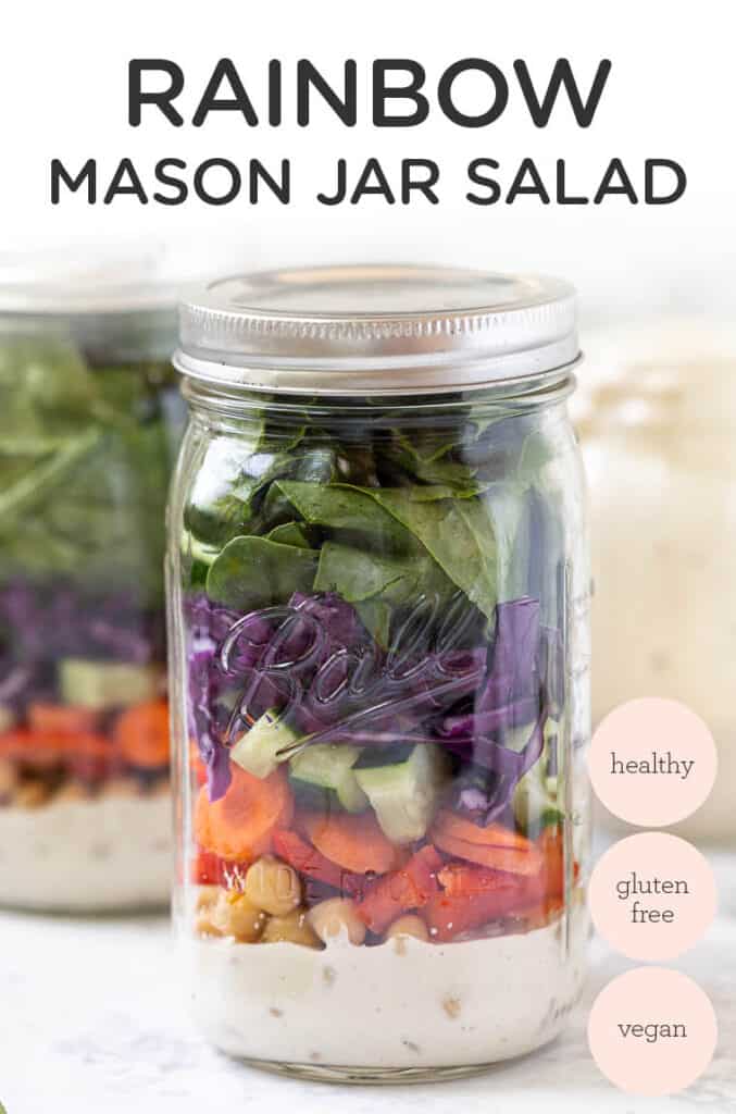 Rainbow Veggie Mason Jar Salad 