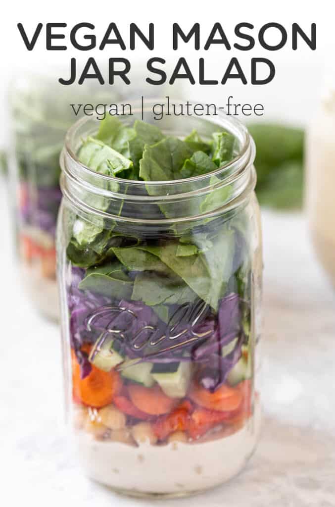 Rainbow Veggie Mason Jar Salad | Easy Vegan Meal Prep Idea