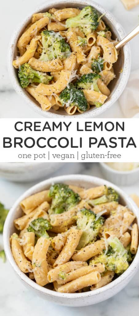 Creamy Lemon Broccoli Pasta Recipe {One Pot & Vegan}