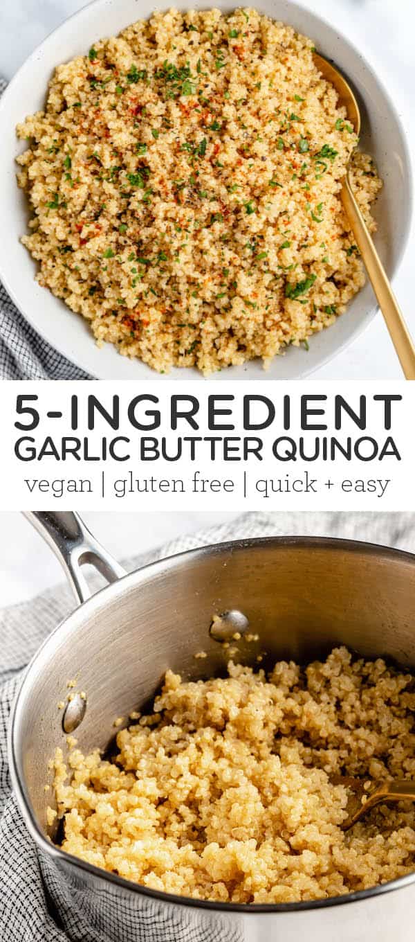 Garlic Butter Quinoa {Only 5 Ingredients!} | Quinoa Recipes | Simply Quinoa
