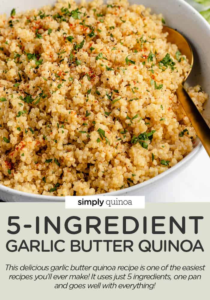 Garlic Butter Quinoa {Only 5 Ingredients!} | Quinoa Recipes | Simply Quinoa