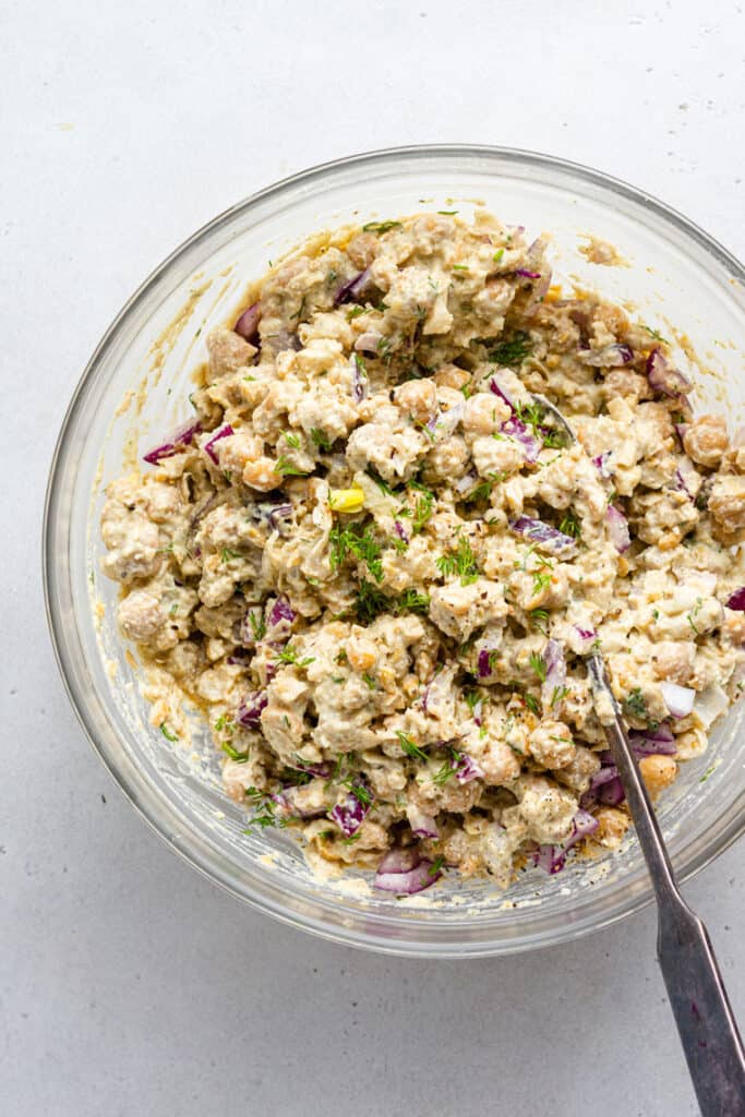 Smashed Vegan Chickpea Salad with Caesar Dressing - Simply Quinoa