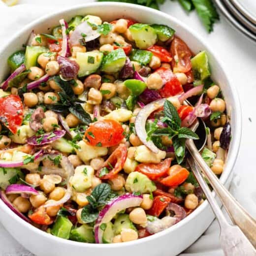 The Best Greek Chickpea Salad with Dijon Vinaigrette - Simply Quinoa