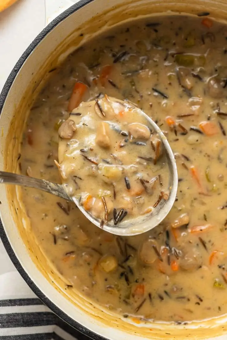 Slow Cooker Mushroom Wild Rice Soup - Jessica in the Kitchen