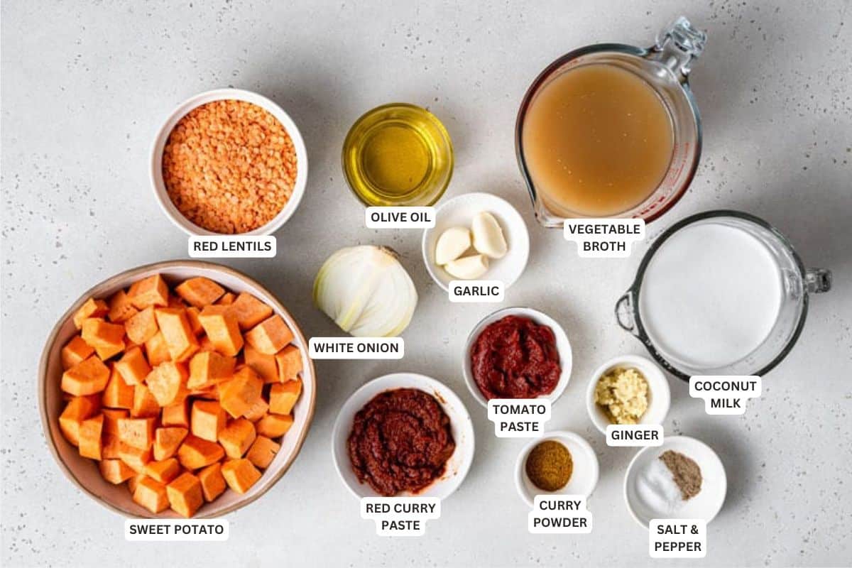 Ingredients for Lentil Curry