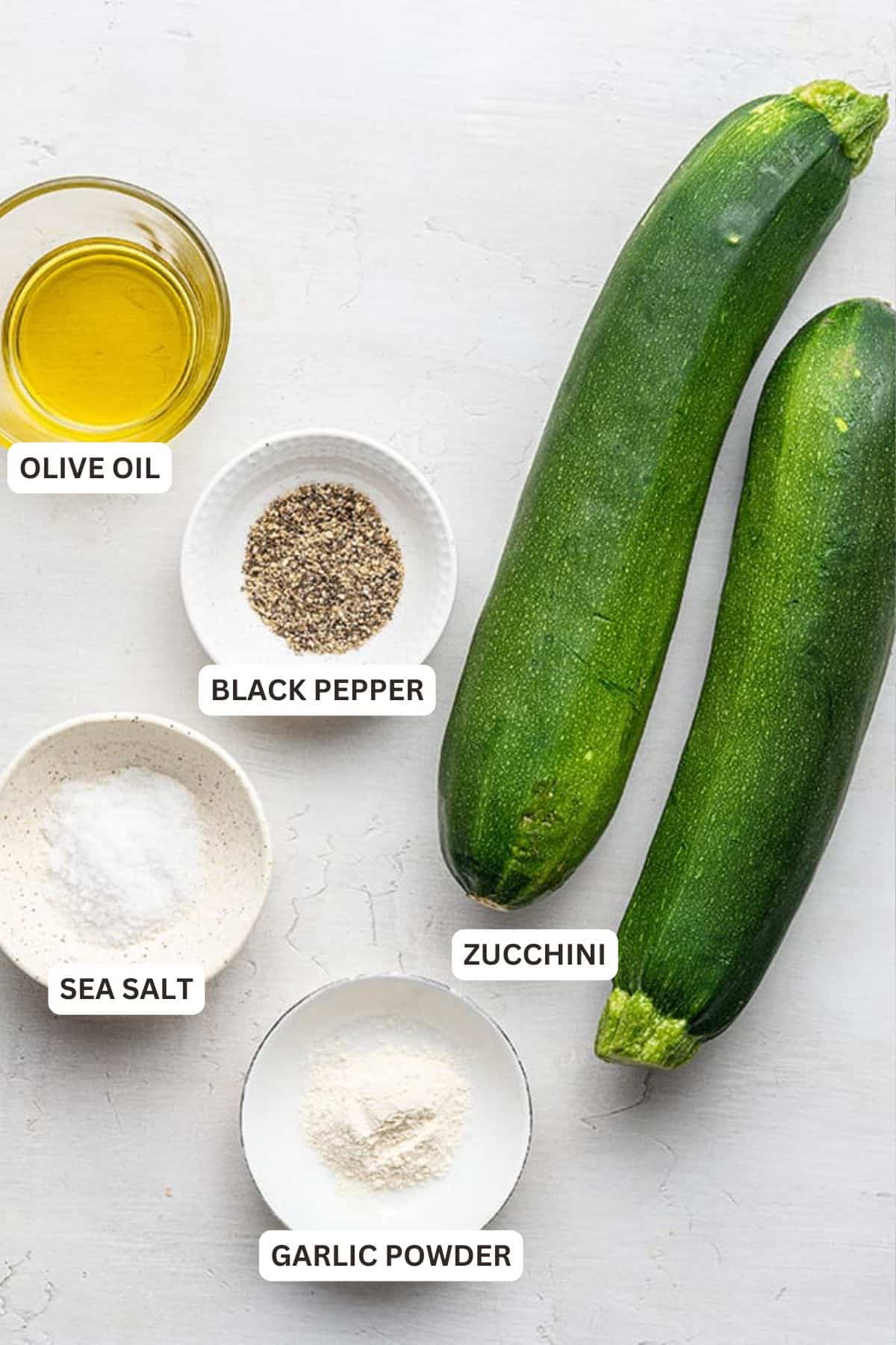 Ingredients for Easy Roasted Zucchini.