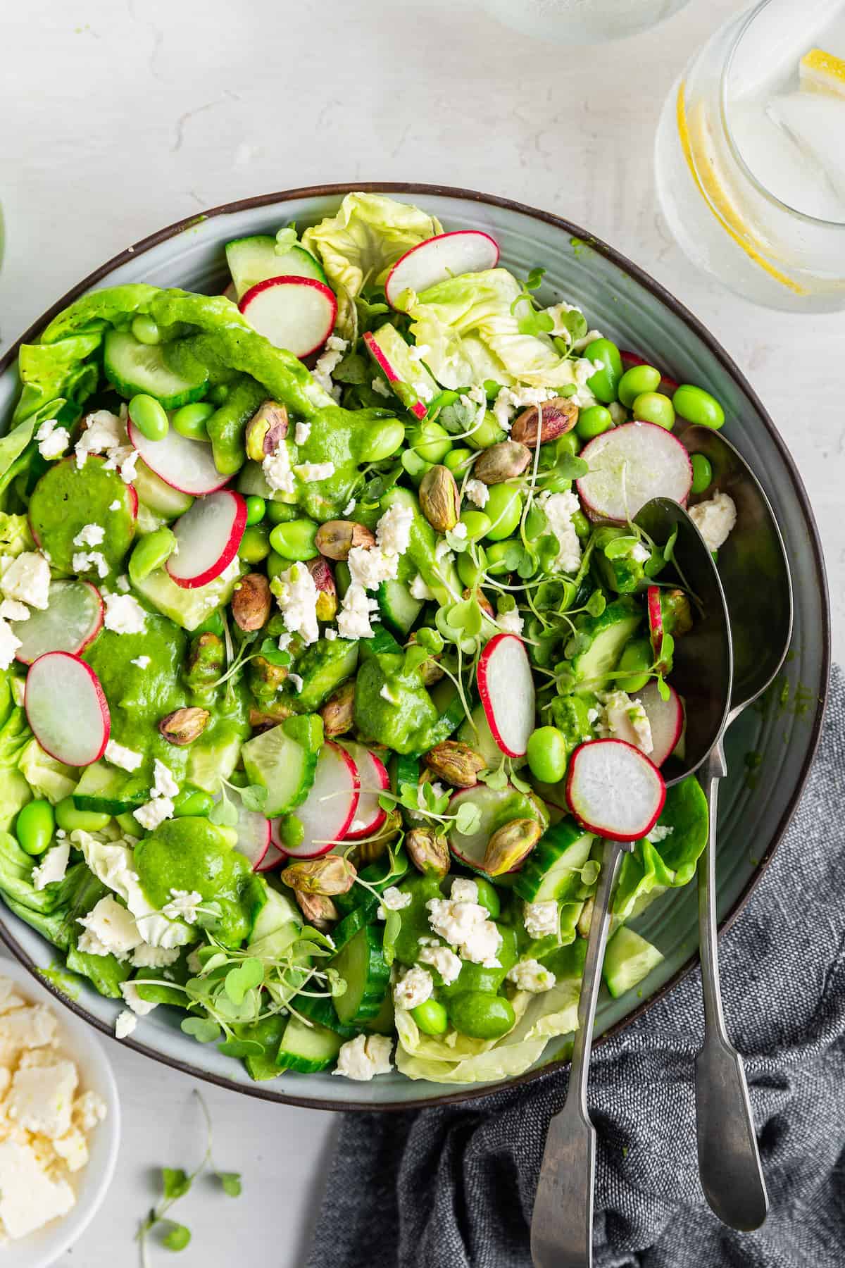 Avocado Green Goddess Salad with Miso Dressing (vegan, gluten free) -  Veggiekins Blog