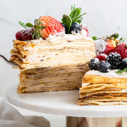 Strawberry Rose Crepe Cake Recipe by Tasty