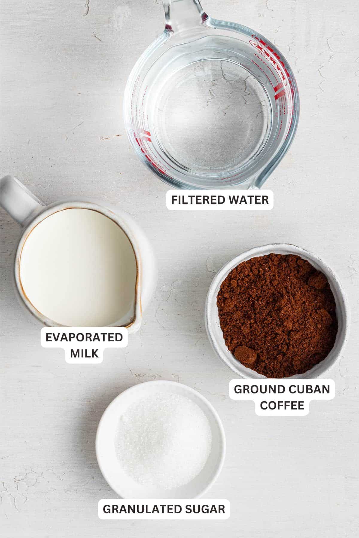 Ingredients for Cortadito.