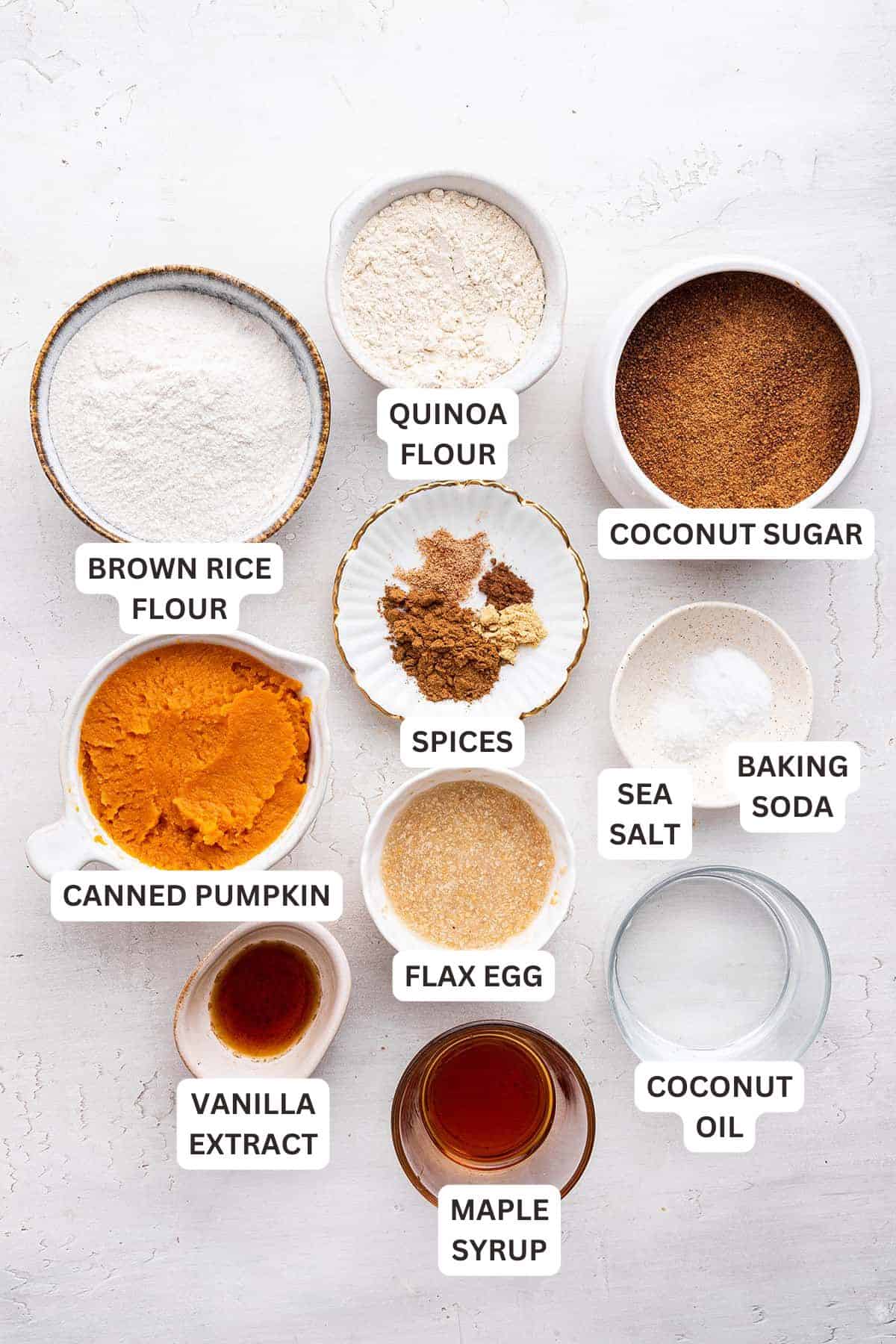 Ingredients for Gluten-Free Pumpkin Cookies.