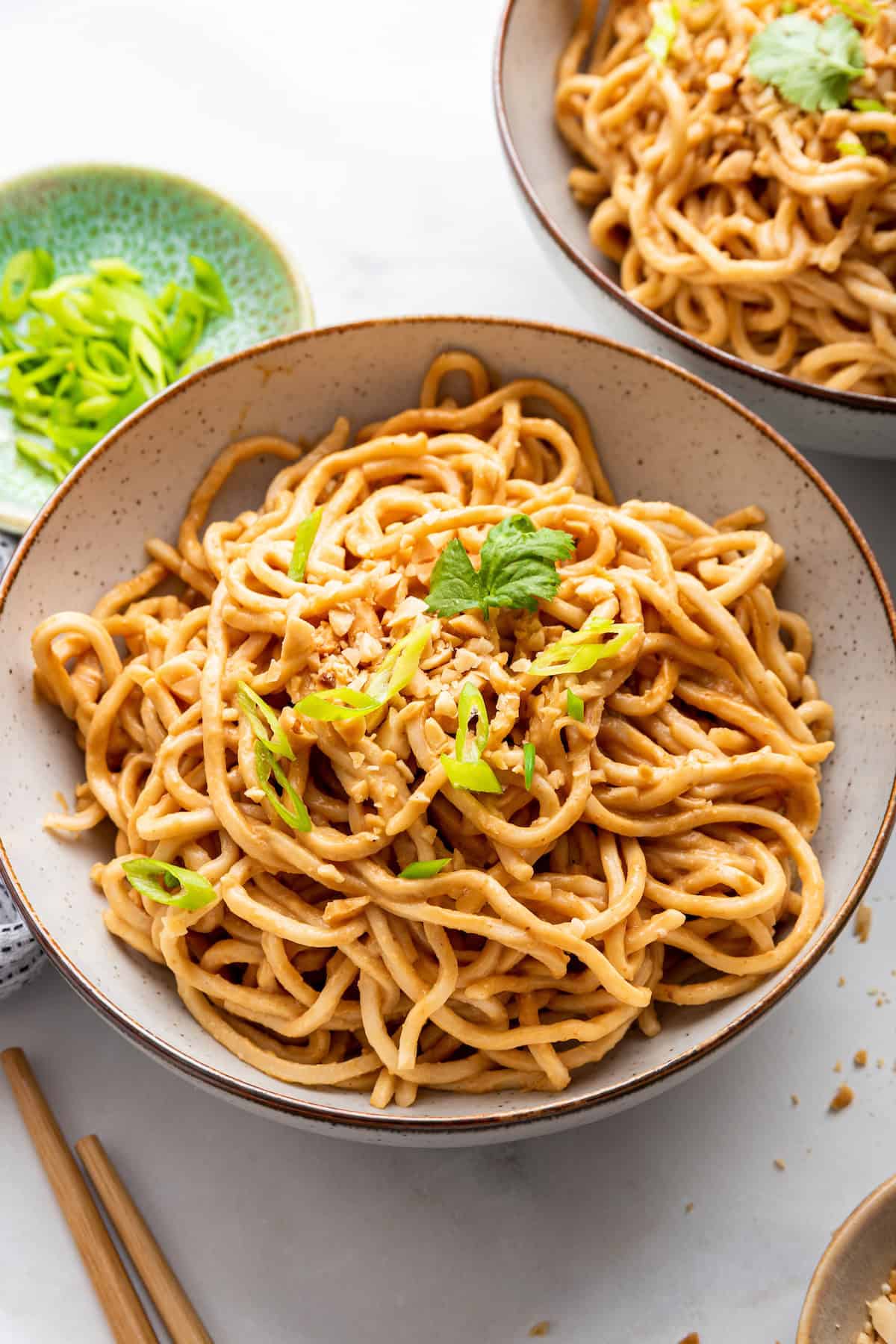 Bowl of peanut noodles