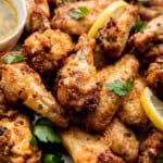 Platter of lemon pepper chicken wings